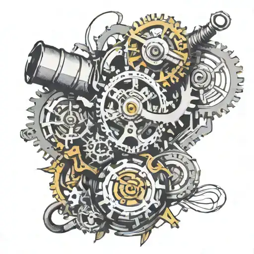 Gears Hoses Wires Skin Arm Sleeve