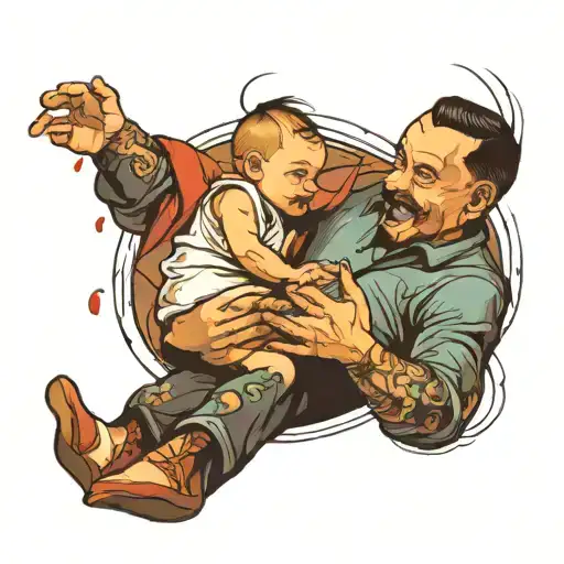 Father Throwing Baby Son