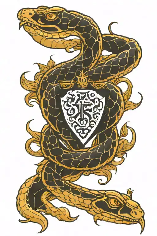 Snakes Wrapped Family Crest