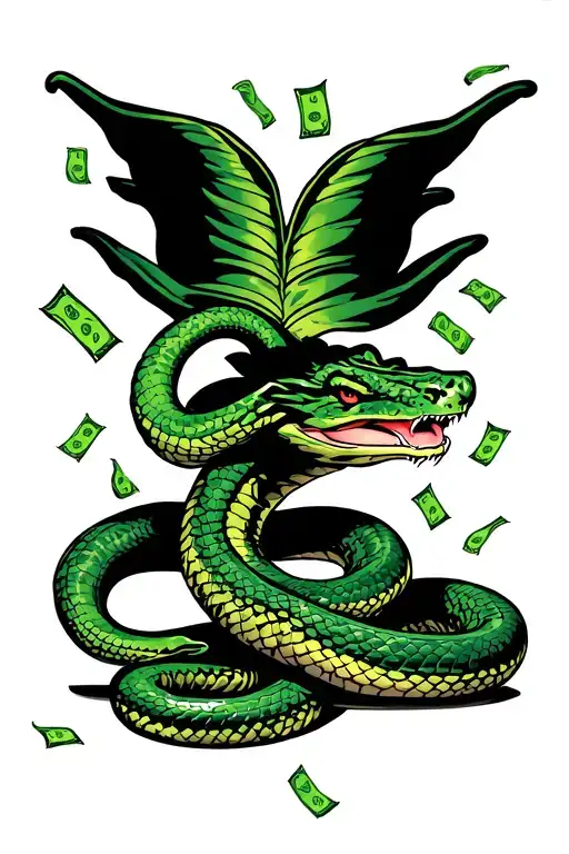 Snake With Money Falling