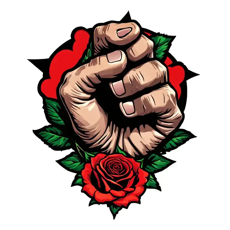 Socialist Fist And Rose