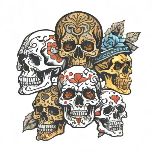 Skulls Arranged
