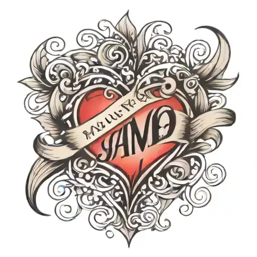 Names Written In The Shape Of A Heart