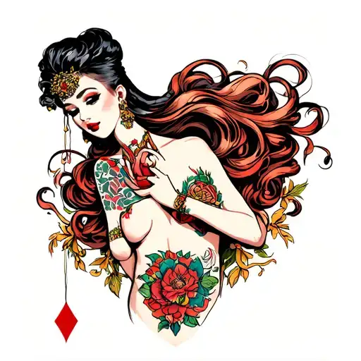 Sexy Lady Luck Showing Some Skin Tempting Seductively