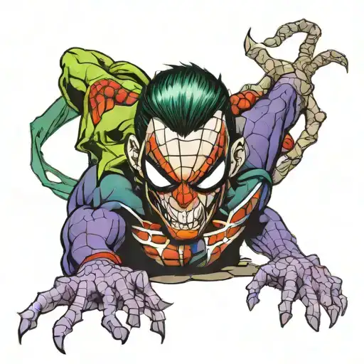 Spiderman Fused With Suicide Squad Joker Full Body