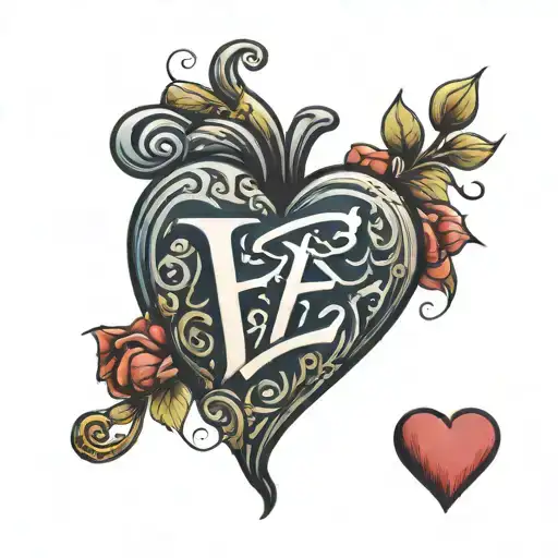 Letter E In A Heart