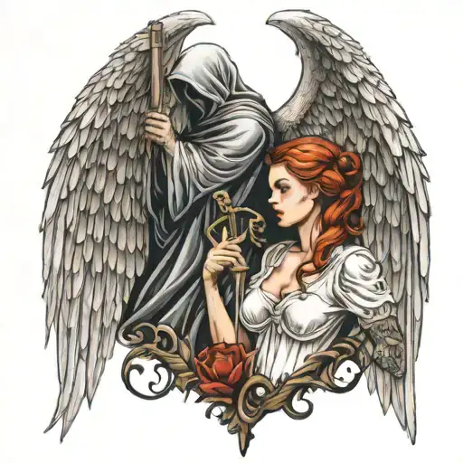 Angel And Reaper Back Piece