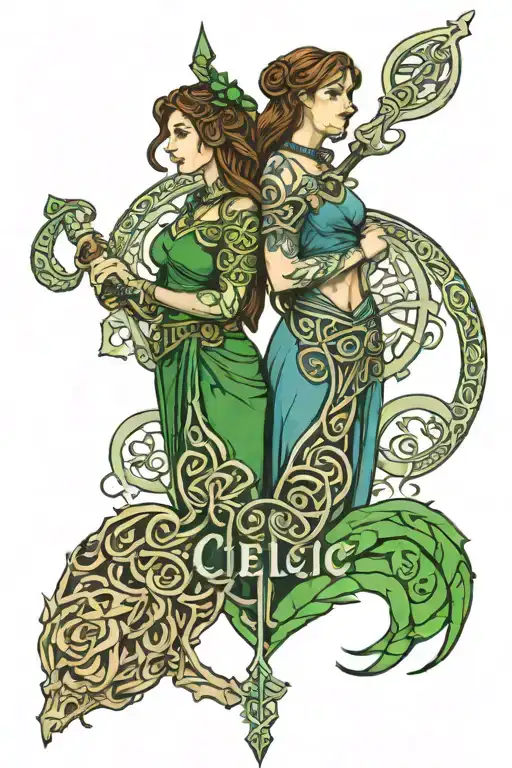 Celtic Mythology With The Names Erin And Fiadh Imbedded In It