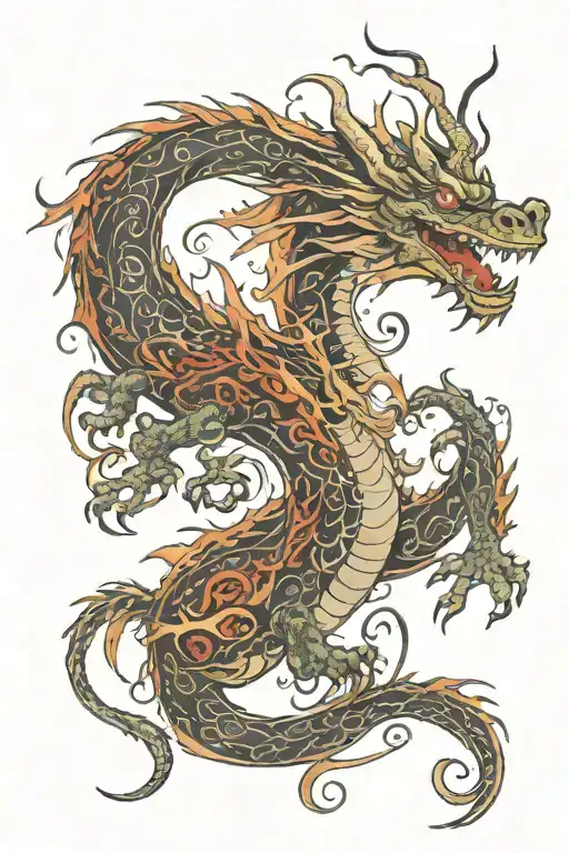 Dragon With Writing