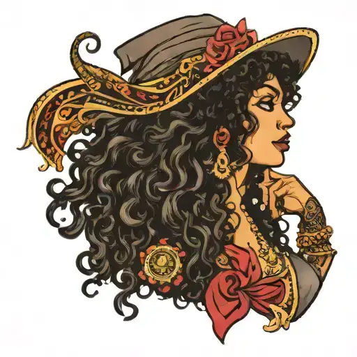 Gypsies Black Female Pirates With Curly Hair