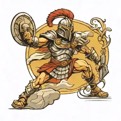 Gladiator Warrior Battling