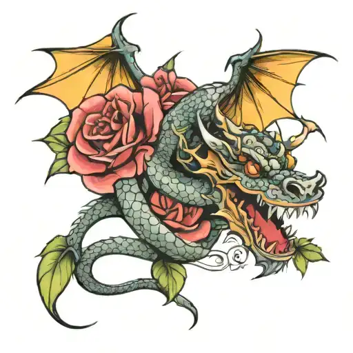 Dragon And Rose
