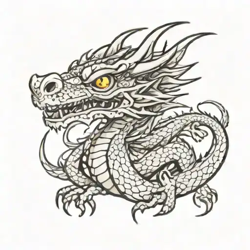 Happy Eyes White Dragon
