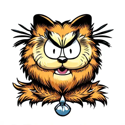 Garfield Scrach Calf Tattoo Design