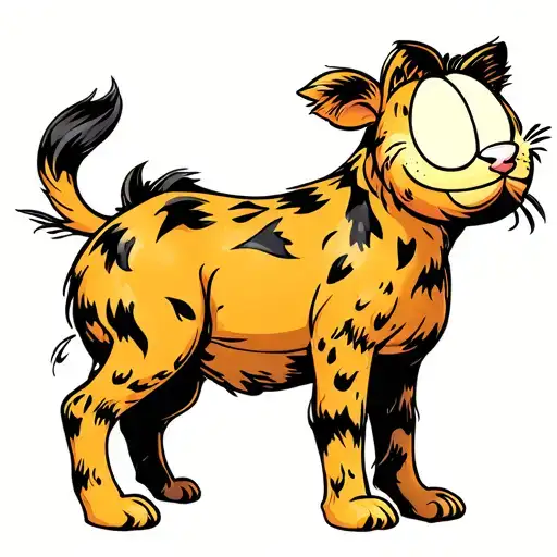 Garfield Scratch Calf Tattoo Design