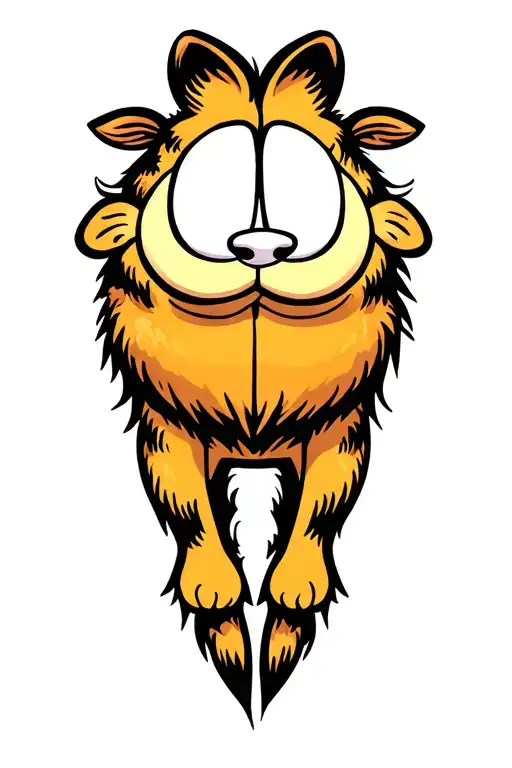Garfield Scratch Calf Tattoo Design