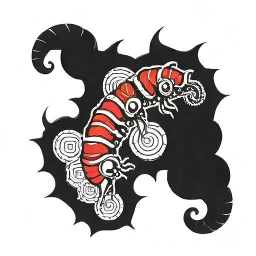 A Centipede Partial Sleeve That Wraps Around Your Arm And Has Sharingan In Its Body Segments