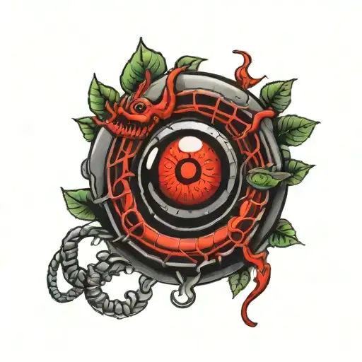 A Centipede Sleeve That Wraps Around Your Arm And Has Sharingan In Its Body Segments