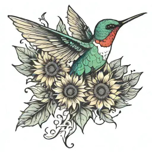 Hummingbird Sunflowers