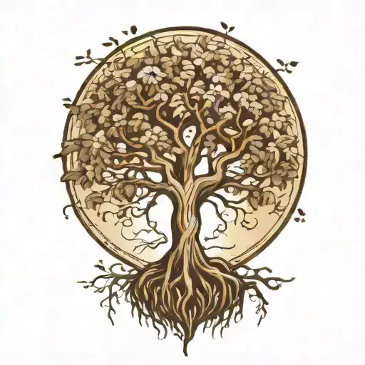 Willow Oak Tree With Roots