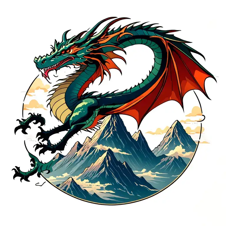 Dark Dragon Flying Mountain