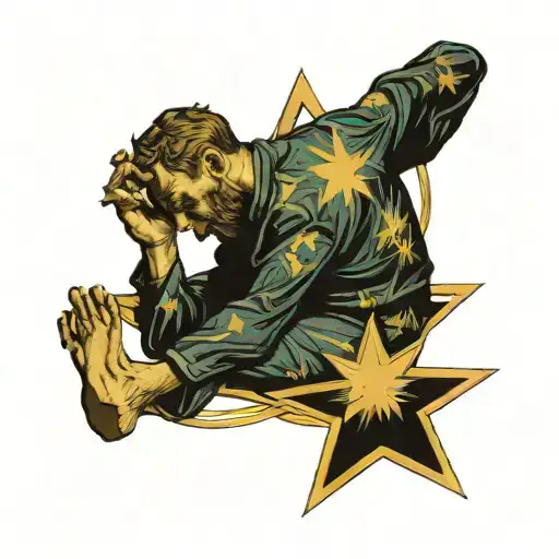 Man Holding On To A Star By Van Gogh