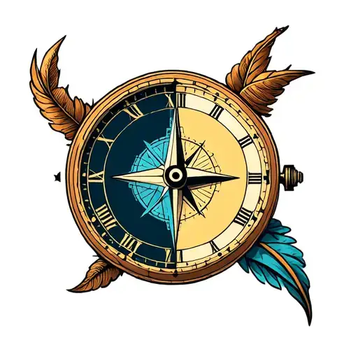 Half Compass And Half Clock