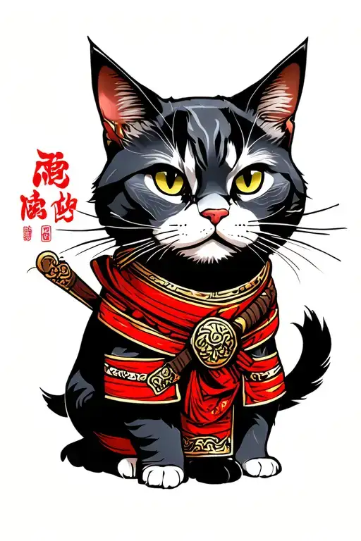 Monmon Samurai Cat