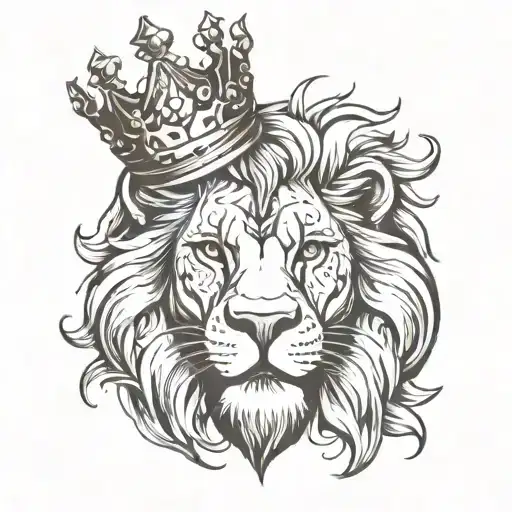 Lion Face With Crown