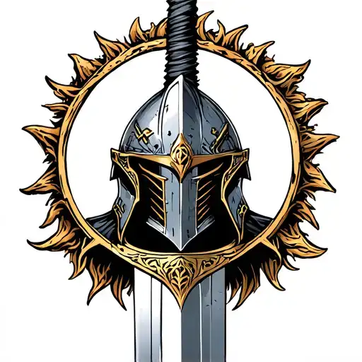 Wilder's Helmet From Elden Ring Nightrain Pierced By The Sword