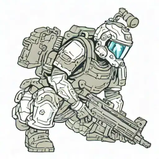 An Anesthesiologist In A Gaming-themed Armor Playing Airsoft