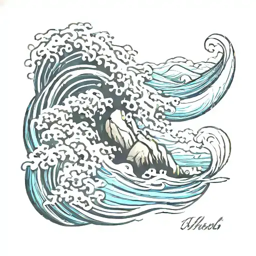 Wabi Sabi Waves Flowing River