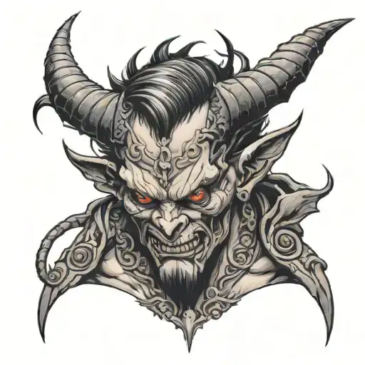 A Demon Looking Over A Man