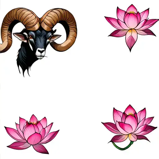 Ram And Lotus Flower