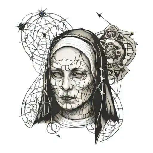Nun's Face In Wire