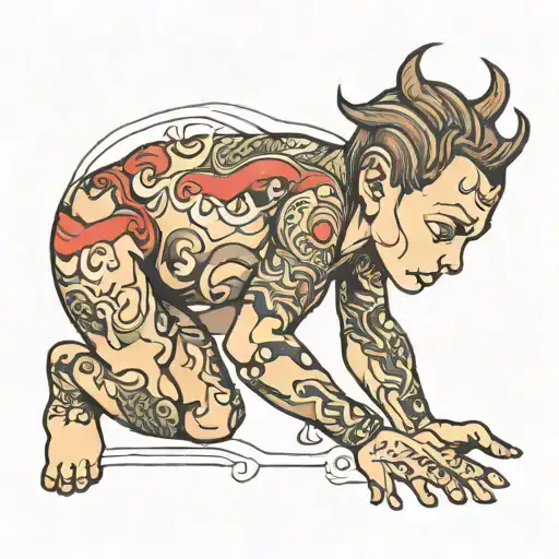 Child's Outline In A Mans Body