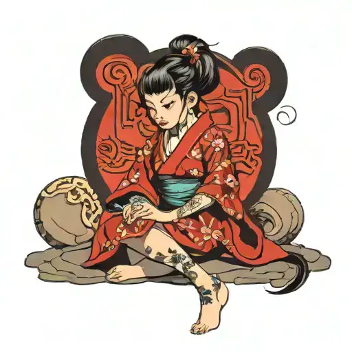 Japan Girl Sitting