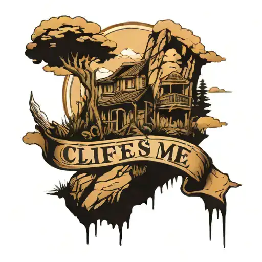 Cliff Side That Reads Excuse Me
