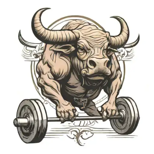 Bull Lifting Barbell With Horns