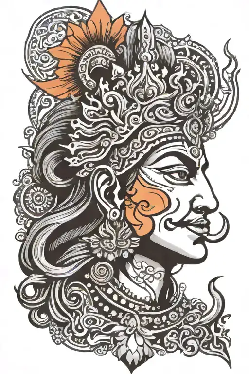 Devotional Shiv Ji Face With Mor Pankh