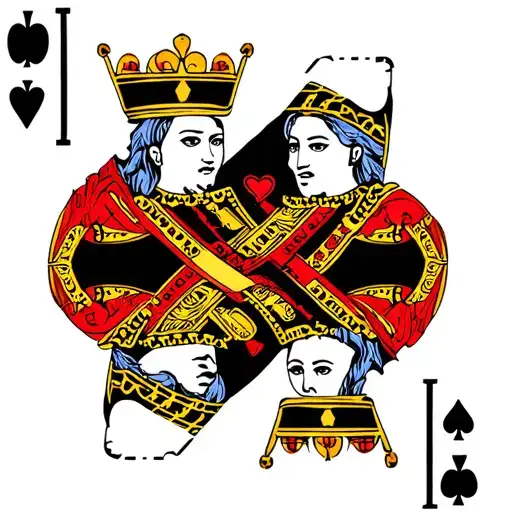 King And Queen Playing Card With Rosary Around It
