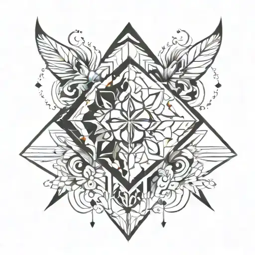Geometric Modern Tatoo For Lower Leg