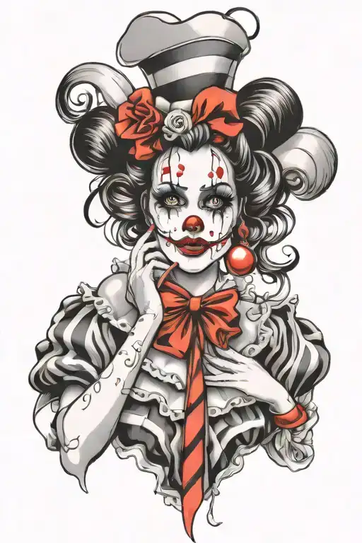 Black And White Sexy Clown Girl