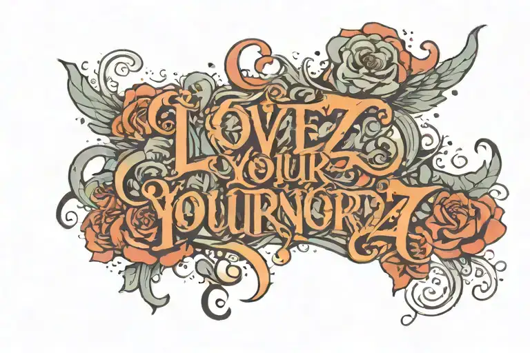 Love Yourz Written Sourounded By Something Faded Out