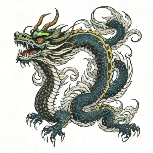 Mighty Chinese Dragon Flying