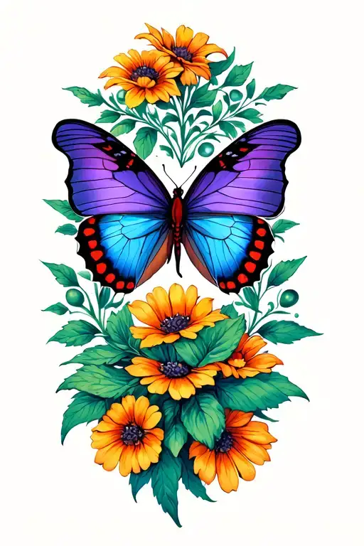 Red-spotted Purple Butterfly With Semi Truck