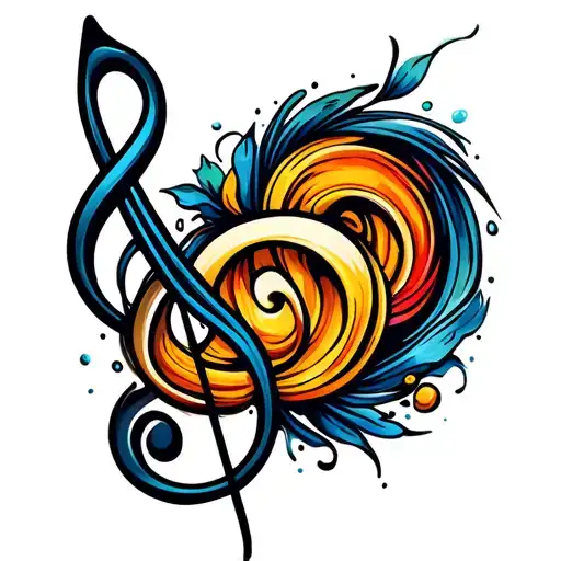 Music Notes Swirling