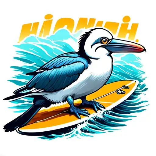 Blue Footed Booby Surfing
