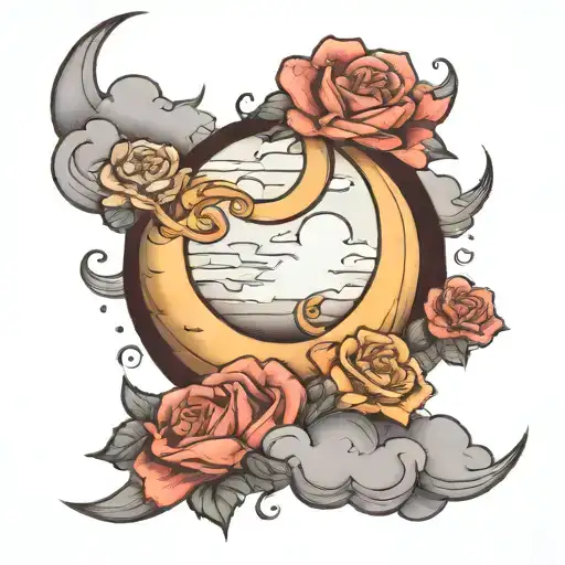 Crescent Moon With Clouds