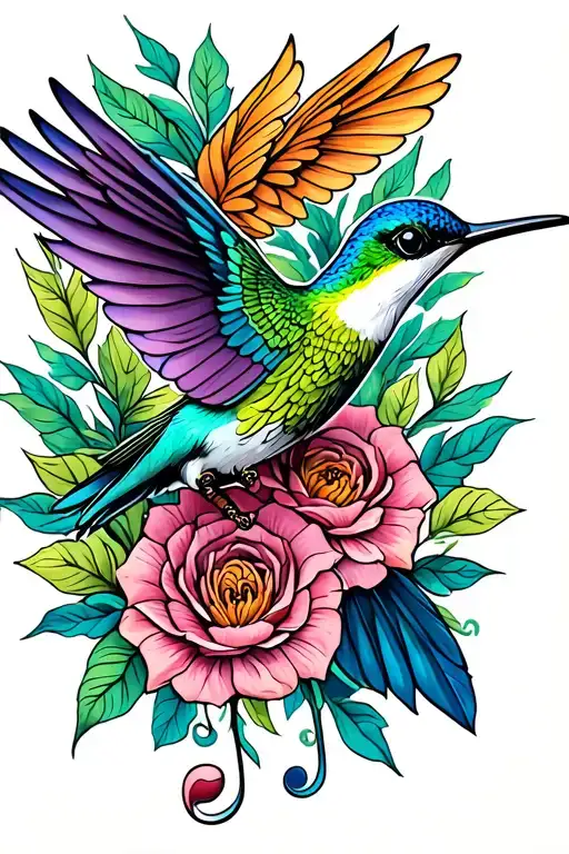 Hummingbird And Clef Intertwined